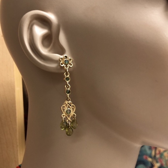 Peridot Glass Dangle Earrings 5/$25 - Picture 2 of 8